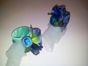 Serviettenringe blau-grün / napkin rings blue-green