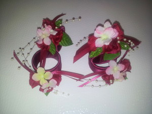 Serviettenringe / napkin rings pink-purple