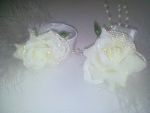 Serviettenringe weiße Rose / napkin rings white rose