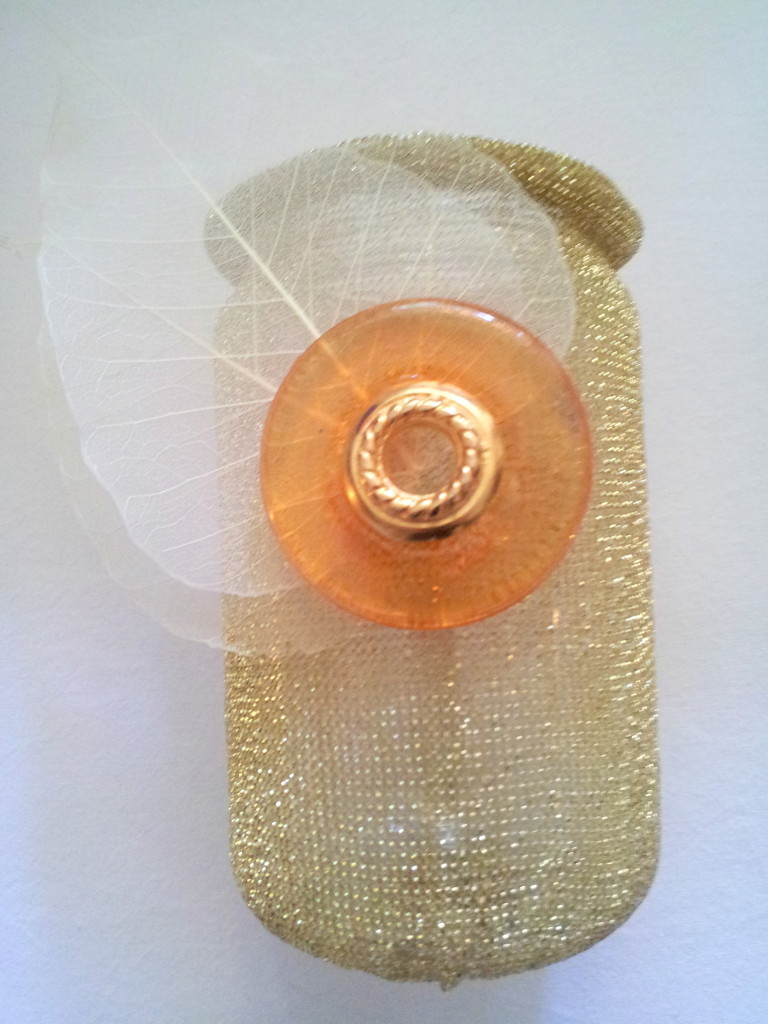 Kerzenglas in Lurexband
