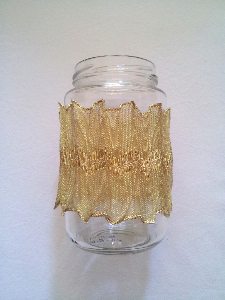 Marmeladenglas m.Metallic-Faltenband