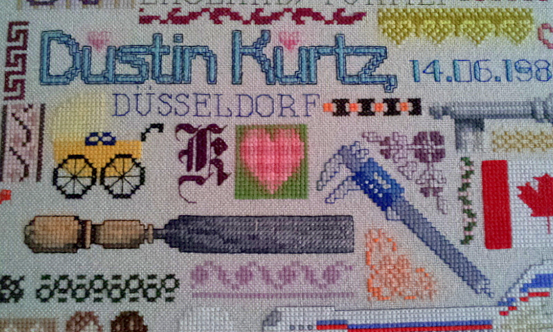 Detail Familiensampler / detail family sampler