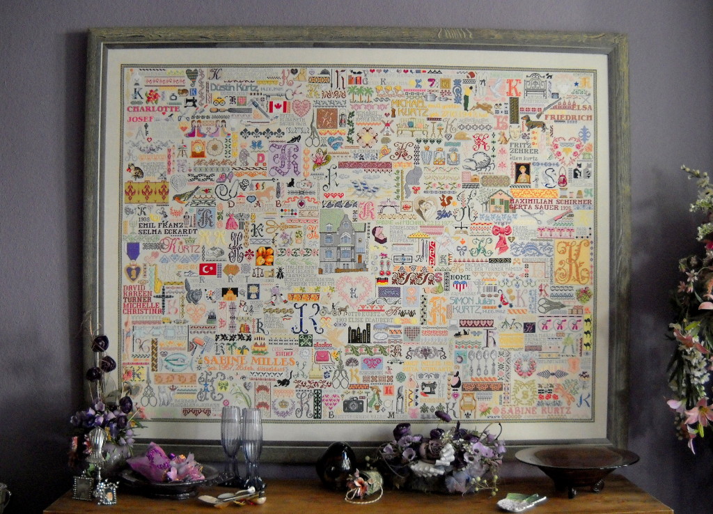 riesiger Familiensampler / huge family sampler
