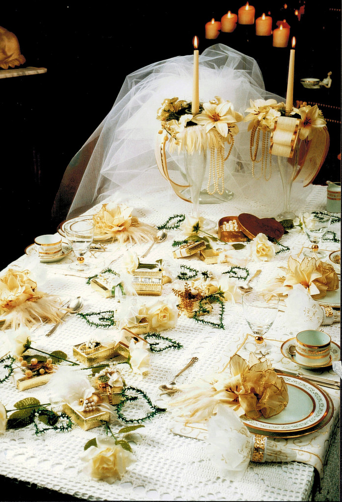 Beispiel einer Frühstücks-Tischdekoration für eine Hochzeit / sample for a wedding breakfast tablesetting