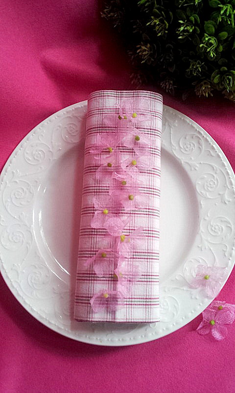 napkin decor organza flowers