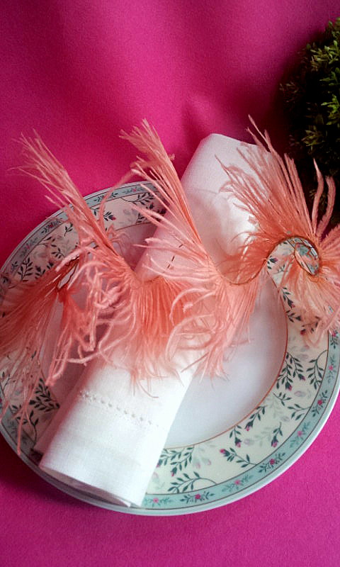napkin decor vintage feather spiral